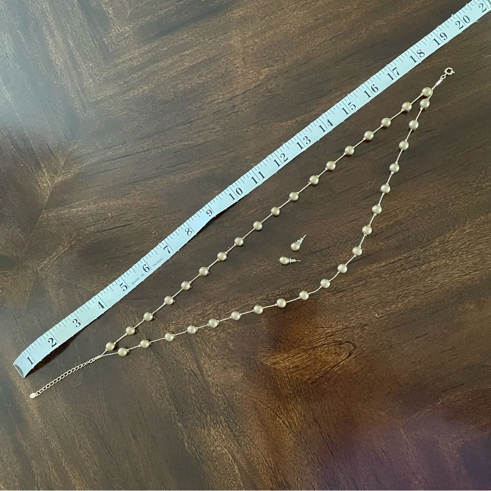 MONET PEARL DOUBLE STRAND NECKLACE W/MATCHING PEARL STUD EARRINGS - Picture 6 of 8
